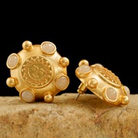 Boucles d'oreilles clous en pierre naturelle de style vintage, de luxe, haut de gamme, pour femmes