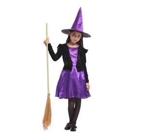 Disfraces de actuación de Halloween para niñas superventas, malla de Luna plateada, <span class=keywords><strong>pequeña</strong></span> <span class=keywords><strong>bruja</strong></span> con vestidos/sombreros - Product Image 4