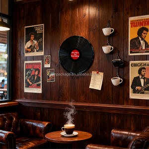 Bloc-notes magnétique vintage pour réfrigérateur, diamètre 30 cm, adhésif effaçable, ruban décoratif, tableau d'affichage pour messages, noir - Product Image 5