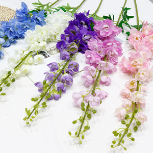 Vente en gros de fleurs artificielles en soie de haute qualité, faites à la main, grandes fleurs de delphiniums pour Thanksgiving, le Nouvel An, les mariages, la décoration de la maison - Product Image 4