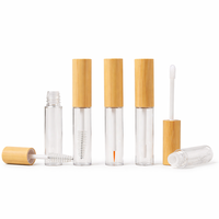 Tube de sérum pour cils de 10 ml, flacon en verre avec bouchon en bambou, tube de mascara vide pour l'huile de croissance des cils et des sourcils, cosmétique, logo personnalisé