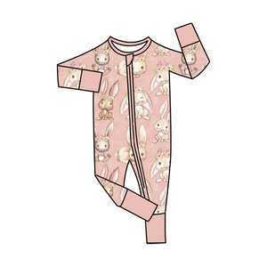 Quần áo trẻ em sơ sinh 0-3 tháng tuổi chất liệu sợi tre hữu cơ in họa tiết chắp vá phương Tây, có khóa kéo, thiết kế riêng cho mùa hè - Product Image 5