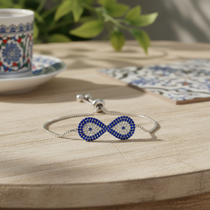 Zircon Beaded <b>Infinity</b> Symbol Turkish Fashion Jewelry - Product Image 3