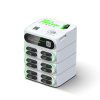 Distributeurs automatiques empilables à 12 emplacements Distributeur automatique de batterie externe intégré avec station de charge de téléphone Pos partageant Powerbank