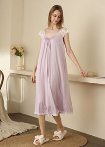 <span class=keywords><strong>Camicia</strong></span> <span class=keywords><strong>da</strong></span> <span class=keywords><strong>Notte</strong></span> in Modal <span class=keywords><strong>da</strong></span> Donna Stile Francese con Pizzo, Vestito Lungo Maxi per Dormire, Vestibilità Ampia, Taglie Forti, Traspirante, Leggero, con Schiena <span class=keywords><strong>Aperta</strong></span> - Product Image 3