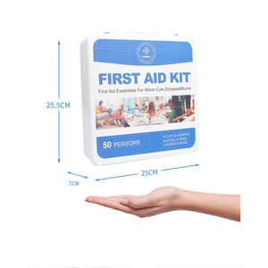 Botiquín de Primeros Auxilios de Metal para 50 Personas, 175 Piezas, Accesorios Médicos Básicos, Botiquín de Primeros Auxilios para el Hogar, Oficina y Exteriores - Product Image 3