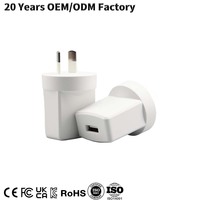 Adaptor Daya Charger Universal Colokan AU 10w dengan Logo Kustom, Charger Dinding USB 5V2A untuk Perjalanan, Charger Dinding USB 5V 2A