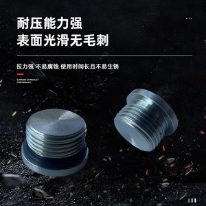 Bouchon fileté 4ON en acier au carbone galvanisé, bouchon de tuyau à bord hexagonal interne, bouchon à vis avec joint torique pour conduits et raccords - Product Image 3