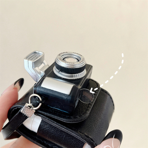 3D Camera Shaped PU Leather Case for Apple Airpods 1 2 3 Pro 2 Charging <strong>Bag</strong> Hanging Rope Wireless <strong>Earphone</strong> Cover for Airpods 4 - Product Image 3