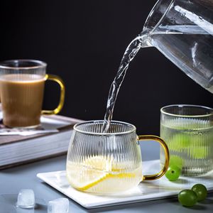 Tazza in Vetro Borosilicato di Alta Qualità Resistente alle Alte Temperature per Caffè Americano Freddo, <span class=keywords><strong>Acqua</strong></span> <span class=keywords><strong>e</strong></span> Latte, Bicchieri in Vetro dal Design Moderno - Product Image 1