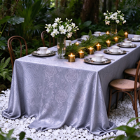 Nappe de table en satin jacquard de luxe, en polyester, infroissable, lavable, réutilisable, résistante à la chaleur, pour mariage, banquet, fête