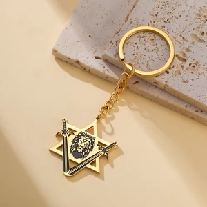 Collar con Espadas de la <span class=keywords><strong>Victoria</strong></span>, <span class=keywords><strong>León</strong></span> de Judá y Estrella de David, Cadena de Acero Inoxidable, Amuleto de Protección Judaica - Product Image 5