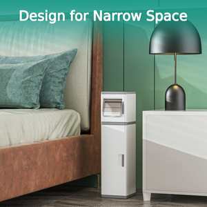 Armario de Almacenamiento para Baño Waretary con Portarrollos de Papel Higiénico, Armario Estrecho y Alto para Montar en la Pared, Impermeable, Resistente a la Humedad - Product Image 5