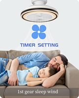 Ventilateur de plafond encastré sans pales RGB de 20 pouces avec haut-parleur Bluetooth, application et télécommande, 6 vitesses réversibles