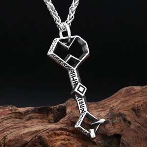 Yunnique-collar con colgante de llave Thorin estilo Hobbit Retro, de acero inoxidable, joyería Punk Hip Hop para hombre, regalo - Product Image 1