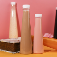 Bouteille de jus en plastique jetable réutilisable de forme conique de 8 oz, 12 oz, 16 oz, contenant de boisson avec bouchon inviolable
