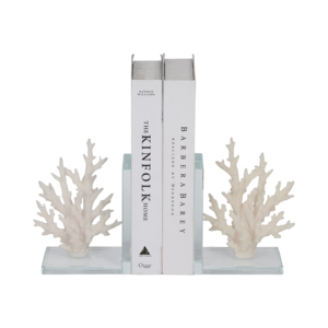 Fermalibri Decorativi in Vetro Corallo, Ispirazione Costiera, Arredo Moderno per Scrivania - Product Image 2