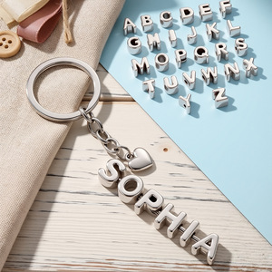 Perles en acrylique électroplaquées avec lettres anglaises, grand trou, pour la fabrication de bracelets, accessoires de bijoux DIY, vente en gros - Product Image 3