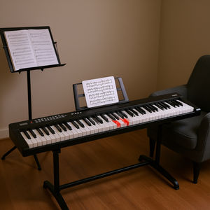 Piano numérique YHYC 88 touches, taille standard, clavier électrique portable semi-lesté avec alimentation USB et prise casque - Product Image 2