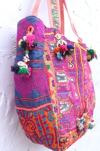 Bolso Tote Banjara Personalizado de Alta Calidad, Bolso de Hombro Bordado a Mano con Flores, Gran Capacidad, Forro de Algodón Ligero - Product Image 3