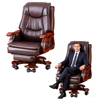 Fauteuil de massage pour PDG en cuir PU haut de gamme avec 7 têtes de massage, fauteuil de massage de luxe pour bureau de direction