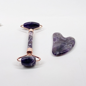 Juego de rodillo de Jade guasha, conjunto de rodillo de piedra de jade, conjunto de rodillo de jaspe rojo - Product Image 2
