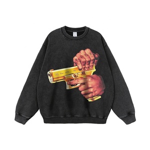 Sudadera con Capucha Vintage para Hombre, Estilo Retro Americano, Invierno 2025, Estampado de Personajes, Talla Grande, Lavada, Estilo Antiguo - Product Image 1