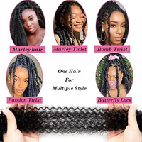BELEZA 1 #   Extensions de cheveux synthétiques torsadées à la machine, haute qualité, 3X, boucles au crochet, pas chères