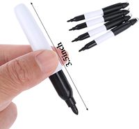 Mini marqueur de golf en plastique noir en forme de triangle avec clip de capuchon, mini marqueurs permanents, logo personnalisé, marqueur de golf