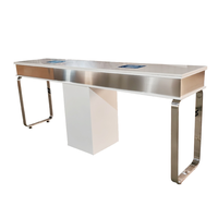 Ensemble table et chaise de manucure au design moderne pour salon de manucure, en métal, double table à ongles avec aspirateur et canapé pour institut de beauté