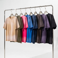 T-shirts pour hommes 100% Coton, qualité supérieure, tricot vintage, coupe ample, épaules tombantes, imprimés, grammage lourd, vierges, personnalisables