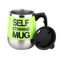 Mug à café électrique à agitation automatique en acier inoxydable de 450 ml (15 oz) avec logo personnalisé, mélangeur de lait automatique et poignée