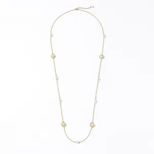 jewelry set pearl series gold plating long chain freshwater pearl necklace