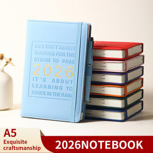 Agenda anual 2026, Bloc de notas de 365 días, A5, calendario inglés, cubierta de cuero, hilo, encuadernación de costura, correa de eficiencia mejorada - Product Image 2