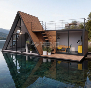 Villa moderne de luxe en A-frame, à faible hauteur, isolée thermiquement, modulaire, préfabriquée, maison triangulaire <span class=keywords><strong>pour</strong></span> appartement ou <span class=keywords><strong>chalet</strong></span> préfabriqué - Product Image 3