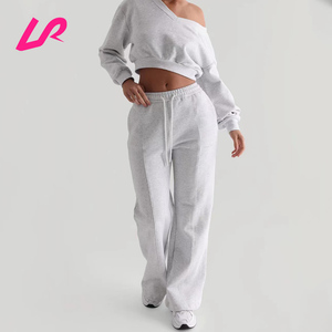 Pantalones Deportivos Personalizados con Logotipo, Transpirables, de Tela Gruesa, para Mujer, de Pierna Ancha, con Cordón Ajustable, Cálidos, Estilo Urbano, Holgados, para Entrenamiento 1 - Product Image 1