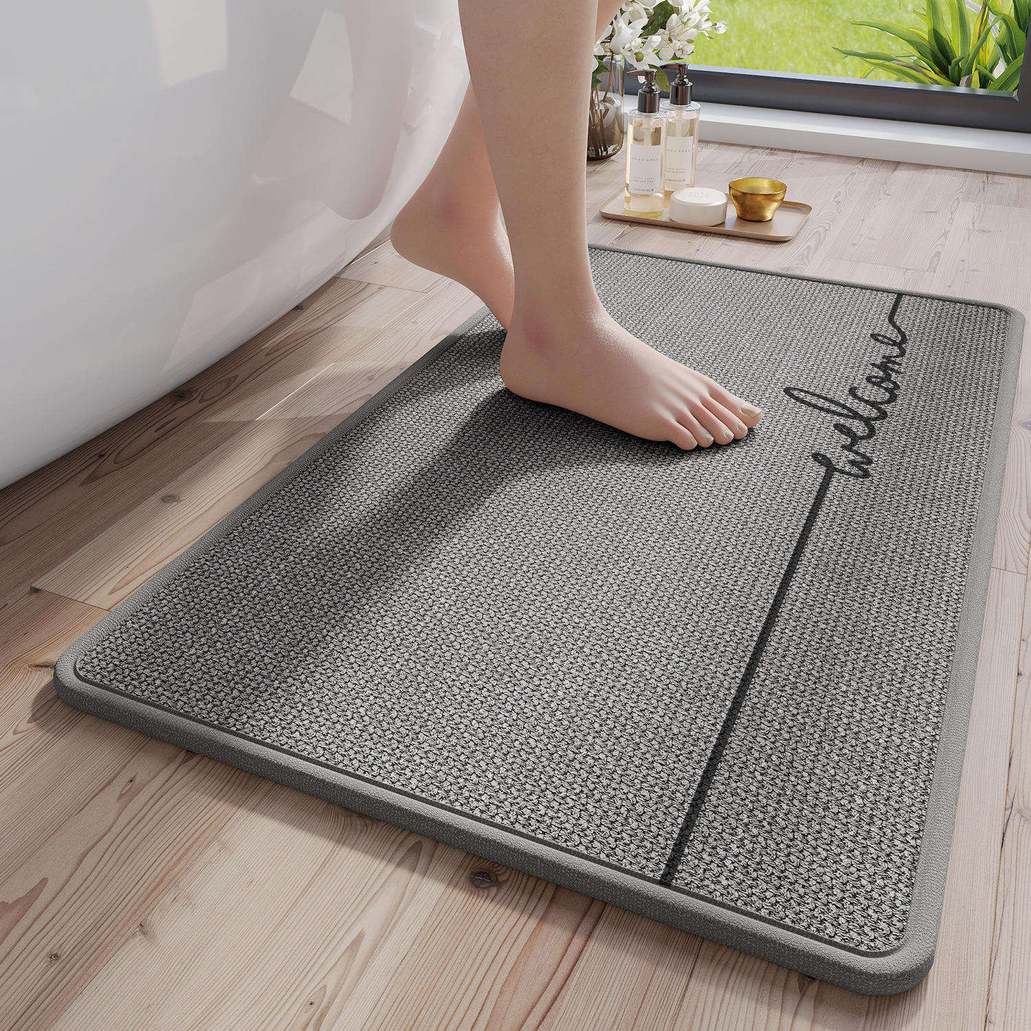 Semelle en caoutchouc chanvre Sally - mousse carré marron