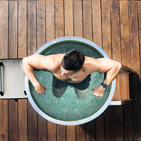 Bain de glace rond en acier inoxydable Hachill Spa CT 12 5 pour 4 personnes, idéal pour les hôtels, les salles de sport, les villas, les jardins et l'intérieur