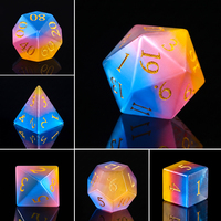 Ensemble de dés DND 7 pièces faits à la main, 16 mm, logo personnalisé, œil de chat polyédrique, trois couleurs, Dragons & Dungeons, DND D6 D20, dés de jeu de rôle