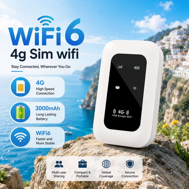 4G Portable WIFI-6 3000mAH 2.4G Pocket WiFi 150Mbps 802.11n 4g Lte Router Travel Portable Wireless Router with SIM Card Slot
