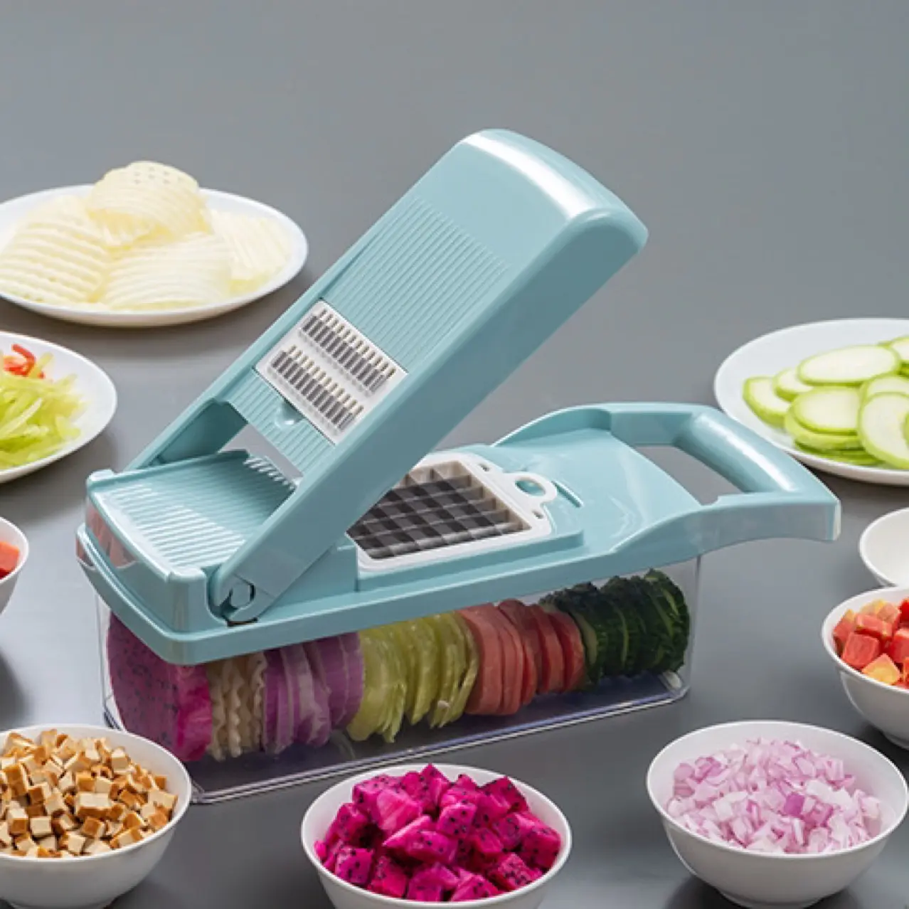 Kitchen Food Multi Function 12 In 1 Spinner Salad Mini Commercial Slicer Vegetable Chopper Cutter For Veget