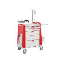SAIKANG Usine Directe SKR058-ET Chariot D'urgence Médicale ABS Mobilier Hospitalier EN60601/CE/ISO Certifié 50 lb Capacité De Charge