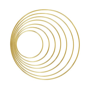 Cercle floral en métal doré pour couronne, décoration de mariage DIY, <span class=keywords><strong>anneau</strong></span> en métal doré pour macramé, <span class=keywords><strong>attrape</strong></span>-rêves, suspension murale en macramé pour remise de diplôme - Product Image 1