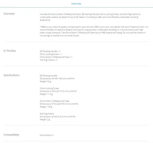 Kit de Accesorios de Buceo Original para DJ Osmo Action, Incluye la Carcasa Impermeable de 60 m para Osmo Action 5 Pro y Osmo Action 3 y 4 - Product Image 6