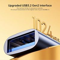 Adaptateur OTG USB-C USB 3.2 Femelle 10 Gbit/s Biaze (alliage d'aluminium) – Lot de 2 pour clé USB, tablette, chargeur de voiture – Nouveau modèle