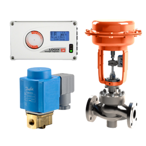 Válvula Solenoide de Latón Danfoss de 2 Posiciones y 2 Vías EV250B con Posicionador Flowserve Logix 520MD (520md + 14-W2D200-GM3-0000) - Bola de Acero - Product Image 1