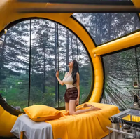 Tente de glamping gonflable sur mesure - Grande tente de camping extérieure multi-personnes avec structure pneumatique, en tissu Oxford 420D, imperméable