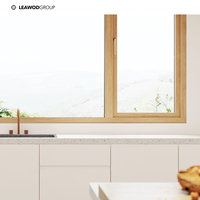 El proyecto de mayor gama: Ventanas de madera maciza con diseño minimalista de esquinas redondeadas, insonorizadas, para sala de estar, villa, dormitorio, apartamento.
