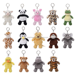 Mini Peluche di Scimmia, Tigre, Giraffa, Leone, <span class=keywords><strong>Elefante</strong></span>, Animali Selvatici della Foresta, Giocattoli Morbidi, Portachiavi - Product Image 4