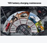 Chargeur intelligent 1,5 A pour batteries au lithium et batteries au plomb 12 V (auto et moto) avec réparation par impulsions et large plage de tension